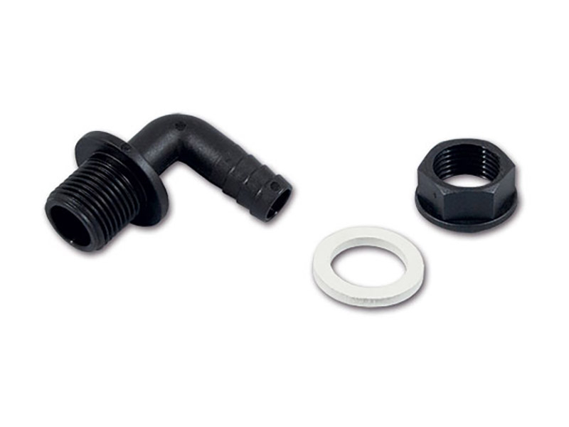 Conector acodado para manguera Ø 13 mm 1/2″