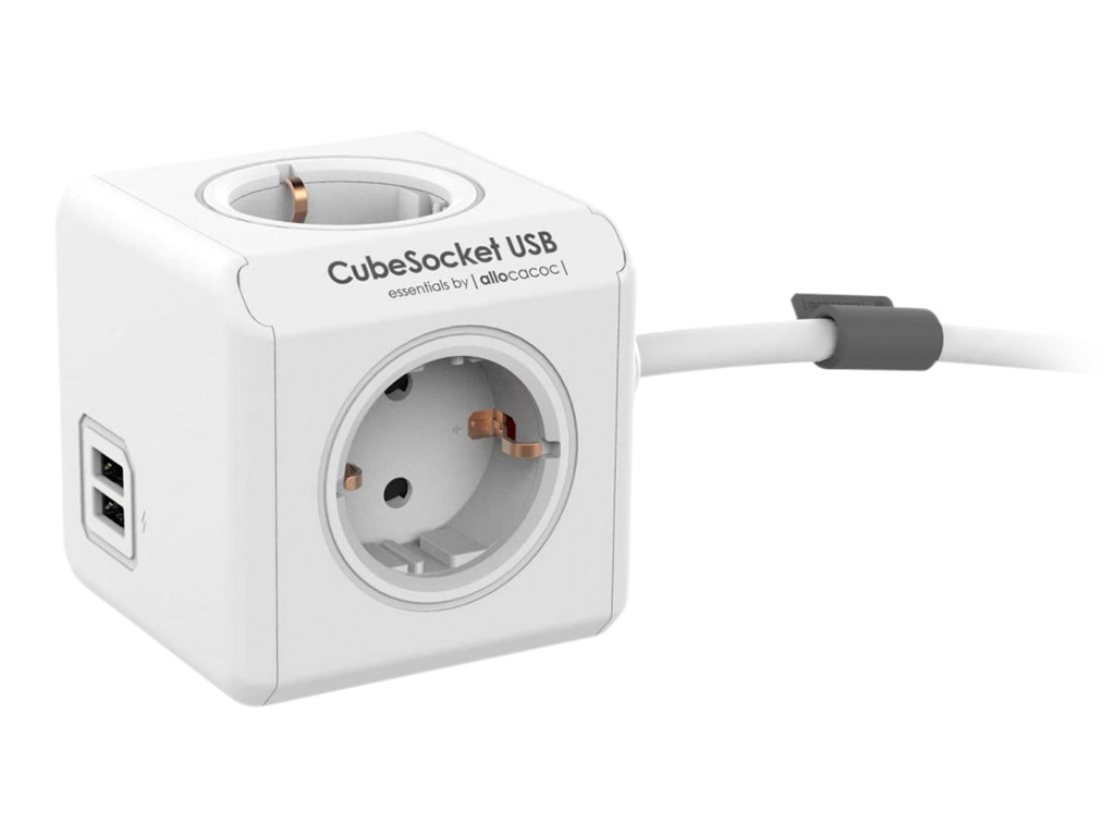 PowerCube Extended USB cubo blanco de enchufes