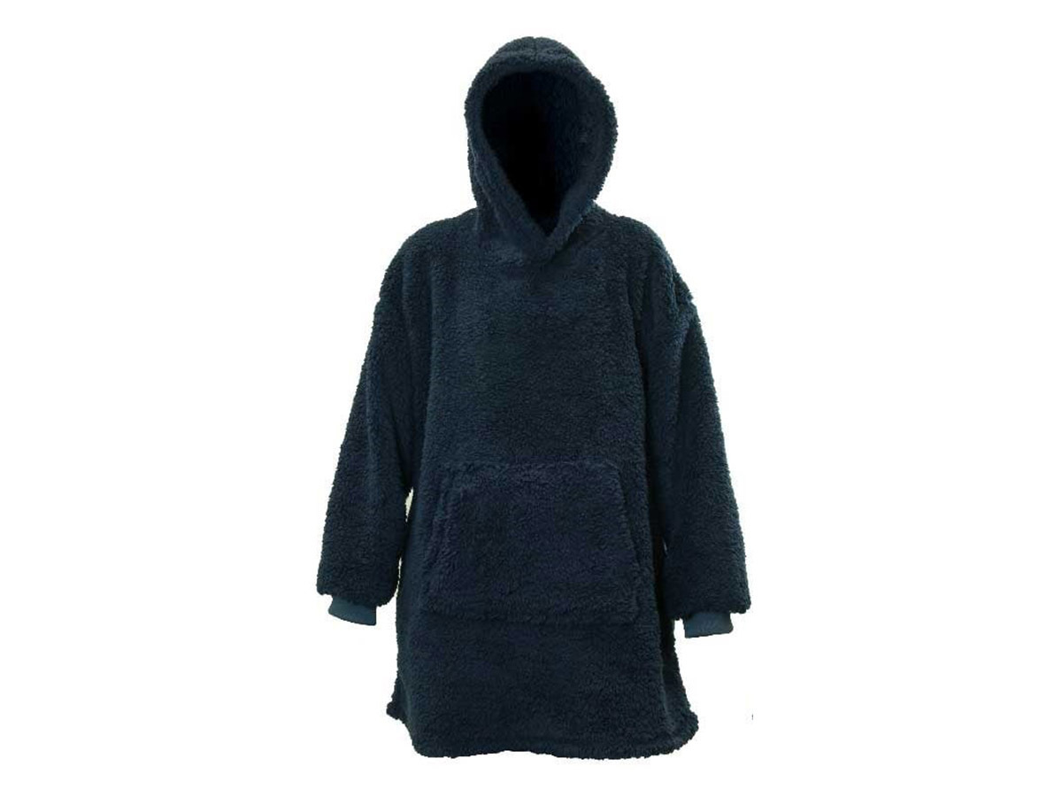 Unique Living Teddy sudadera extra grande con capucha – Dark Blue